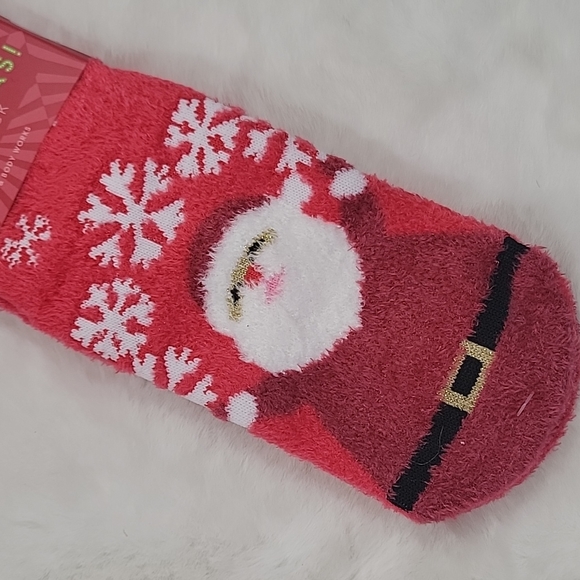 Bath and Body Works Shea-Infused Lounge Socks Merry Christmas Santa - Picture 3 of 4